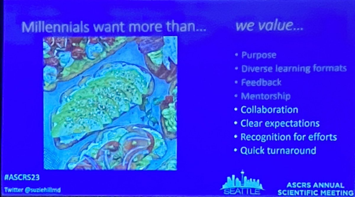 .@suziehillmd provides a millennial perspective on surgical education 
@ASCRS_1 @CRSVirtualEd 
#ASCRS23 @jendavidsmd @CBA_98 @JeremyLipman @jabelsonmd