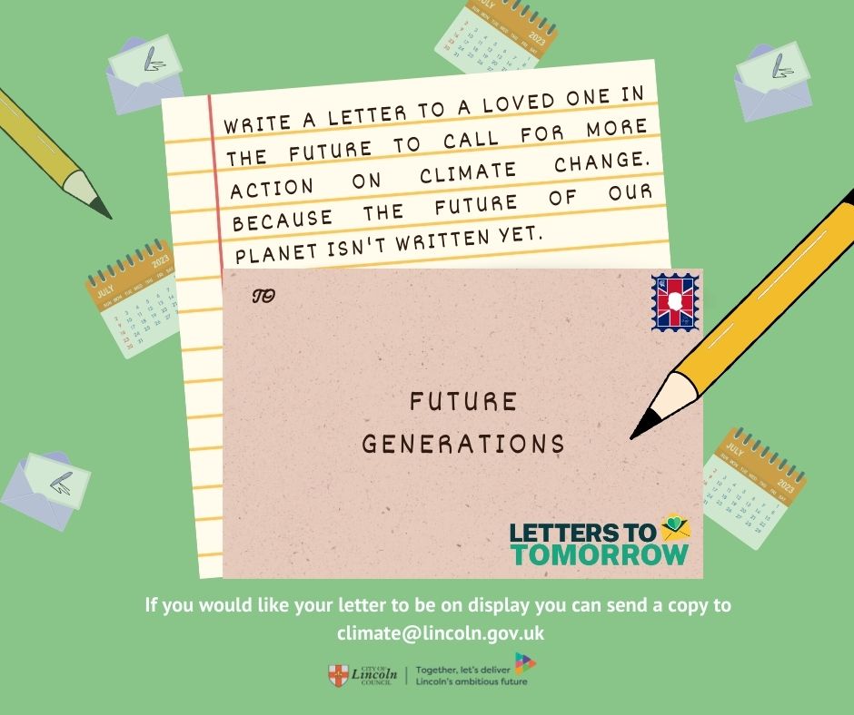 City of Lincoln Council (@lincolncouncil) on Twitter photo To celebrate Great Big Green Week (10 - 17 June 2023) you can write a letter to call for action on climate change.
The climate crisis affects our lives, but progress will continue to be slow unless we all take action now.
<a href="/ClimateLincoln/">Lincoln Climate Commission</a> <a href="/LocalMotionUK/">LocalMotion</a>
#ClimateHopeLincoln To celebrate Great Big Green Week (10 - 17 June 2023) you can write a letter to call for action on climate change.
The climate crisis affects our lives, but progress will continue to be slow unless we all take action now.
<a href="/ClimateLincoln/">Lincoln Climate Commission</a> <a href="/LocalMotionUK/">LocalMotion</a>
#ClimateHopeLincoln