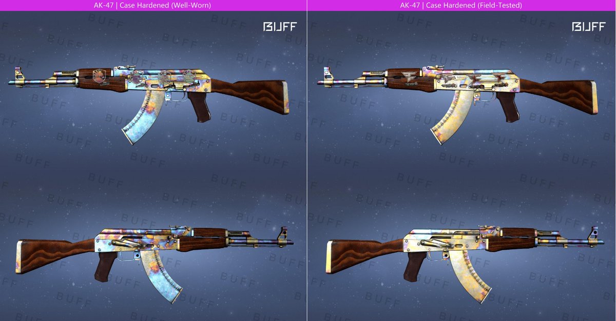 On the left side is my latest pick. And on the right is tier2 ak case hardened. Can any one guess the tier of mines? i really dont know how the fuck this works :D