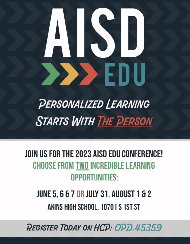 Come join us tomorrow at EDU. Our early learning team will be talking about successful starts (schedules, routines and transitions) at 10:15. #AISDEDU2023