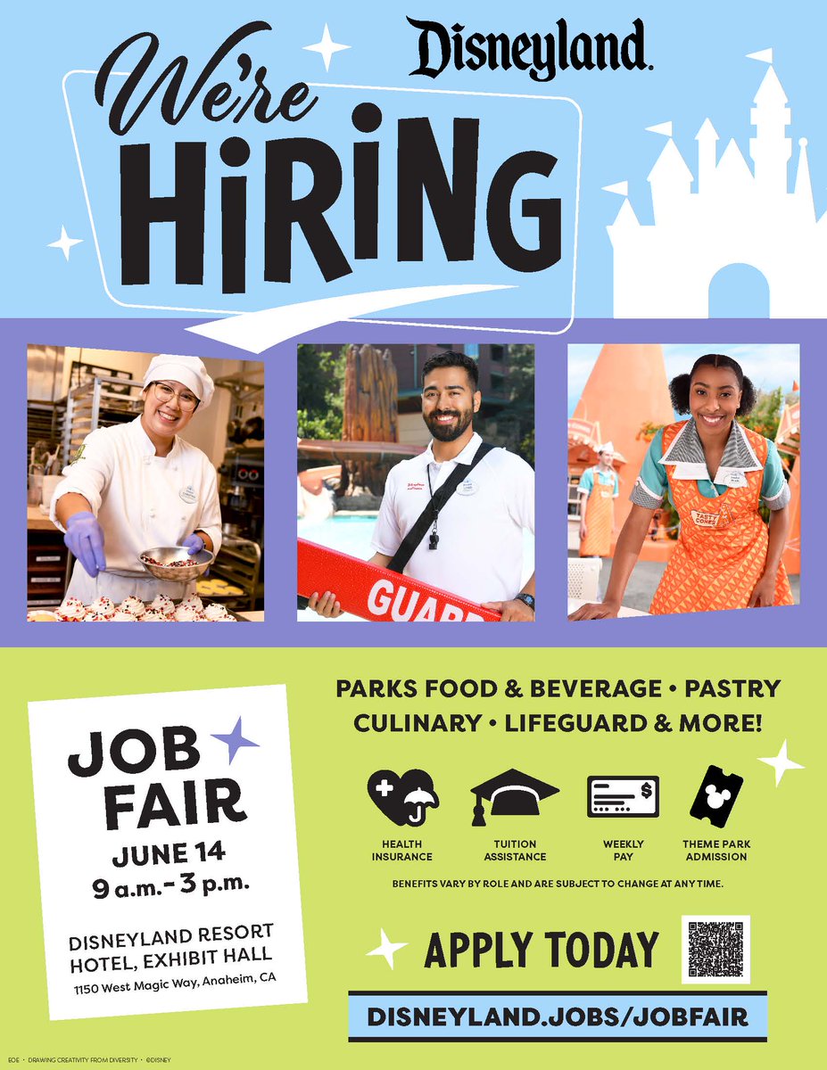 AWConnection's tweet image. Disneyland is hiring! Lots of opportunities.
#jobfair #disneyland #awconnection