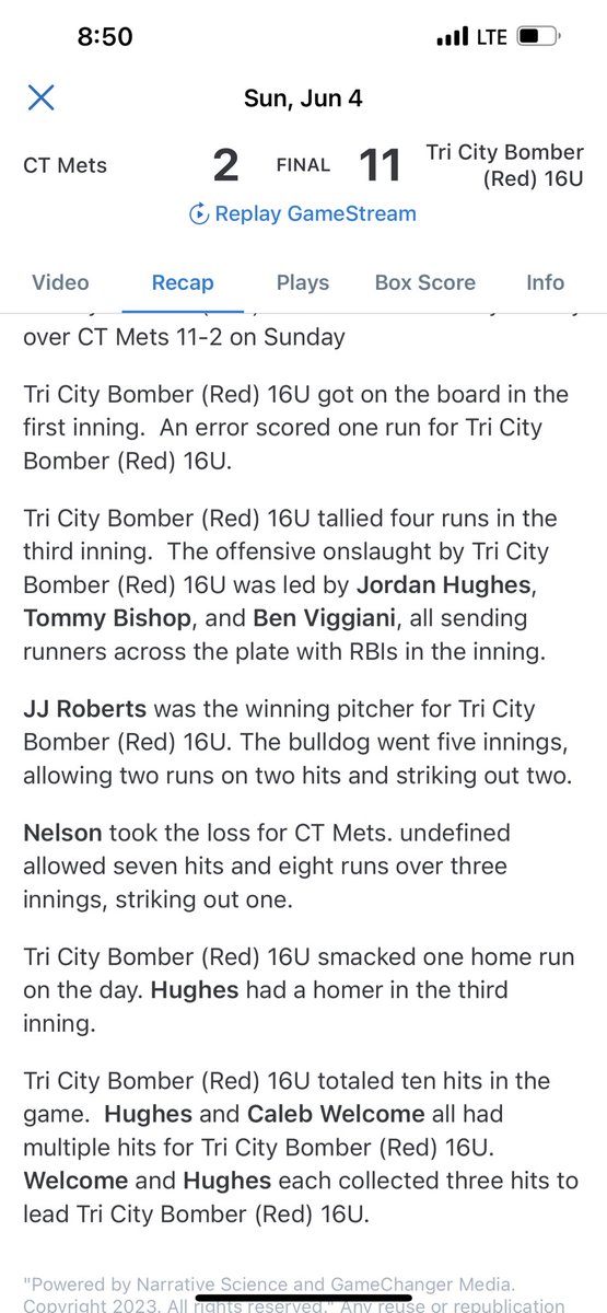 JJRoberts55's tweet image. Great way to start the summer in Connecticut. Got the complete game win on the mound in the championship game. 5IP 2H 2Er 2K’s. Just getting started💪🏼💪🏼. #uncommited #2025