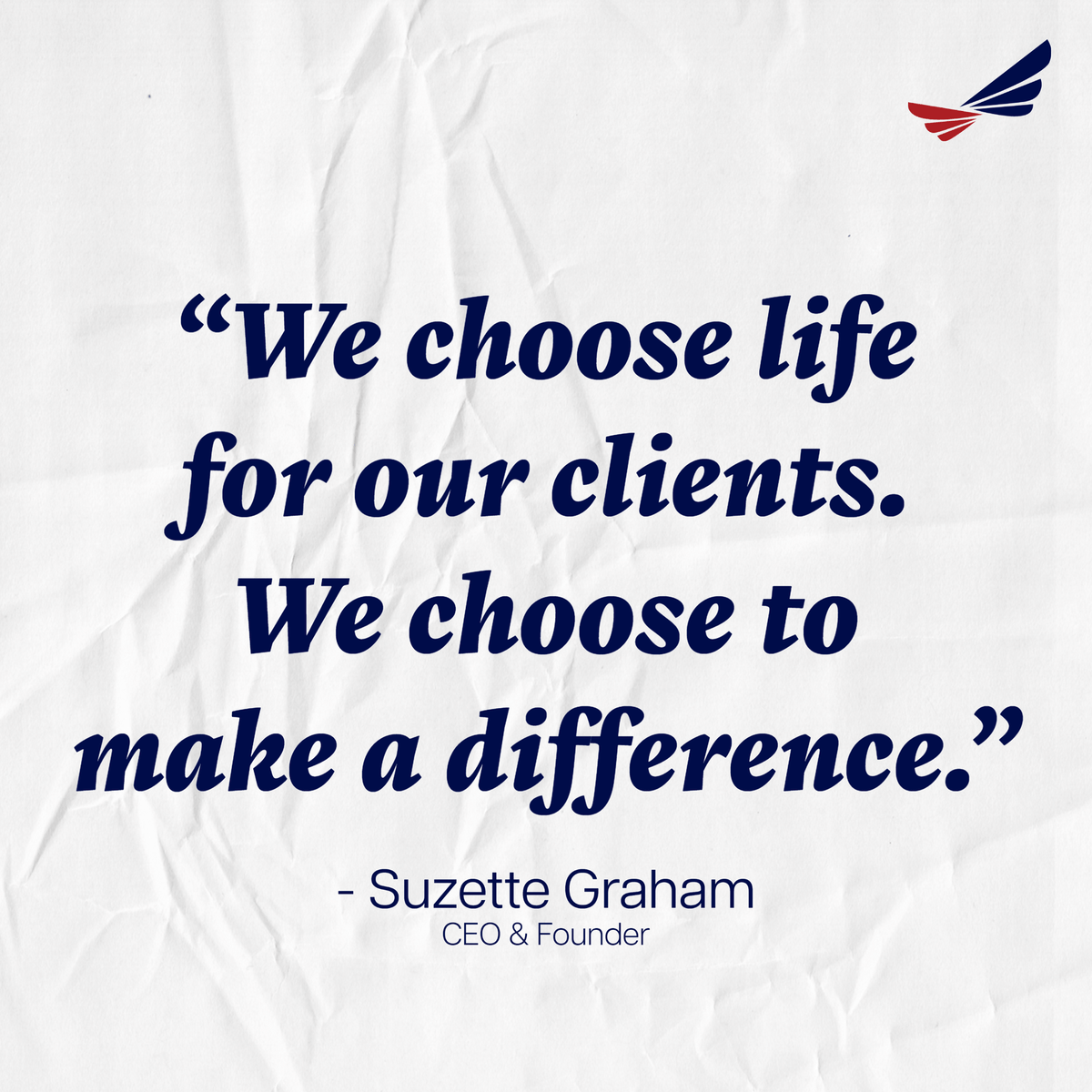 'We choose life for our clients. We choose to make a difference.' 
- Suzette Graham

How will you make a difference in someone's life today?🤔
-
#team #veterans #patriotangels #supportourtroops #militaryfamily #seniorliving #veteransbenefits #vabenefits