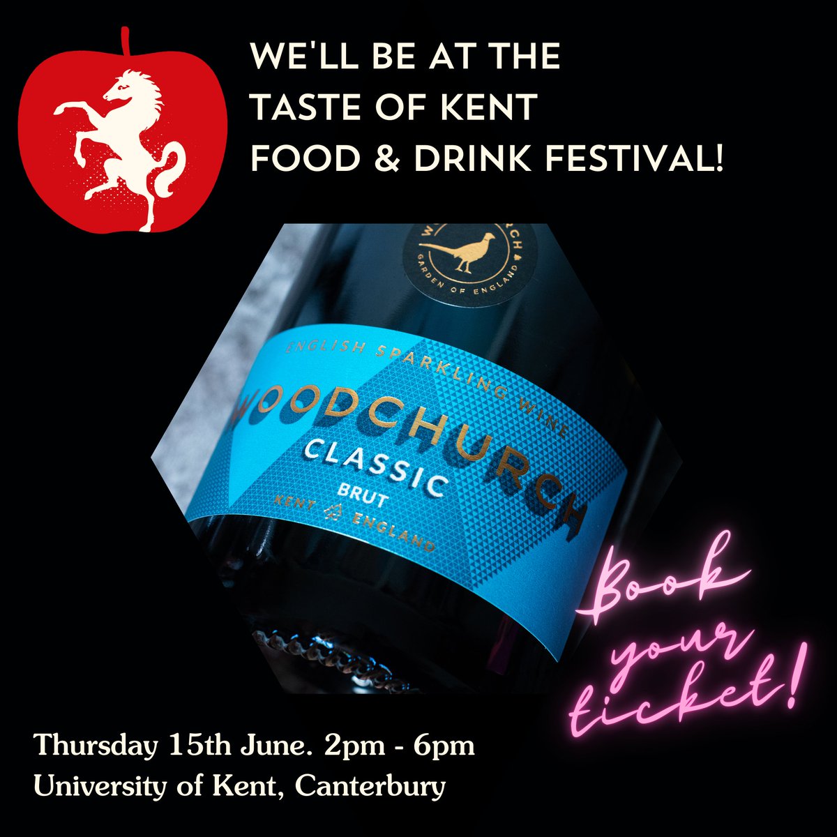 WoodchurchWine's tweet photo. 🍎Taste of Kent Awards Food &amp; Drink Festival!🏆

Thurs 15th June 2-6pm at the Gulbenkian, Canterbury, we’ll be joining over 50 other finalists in the awards at the foodie event of the year!

Tickets £6
https://t.co/qYnL4Qme5c

@ProducedinKent #toka2023 #toka23 #tasteofkentawards https://t.co/VV9e4EbhhU