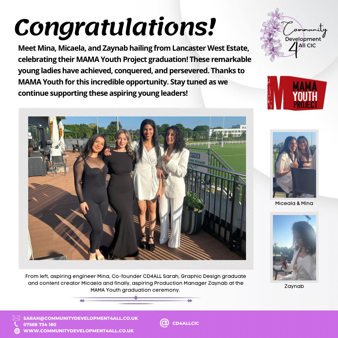 Mina, Micaela, and Zaynab hailing from Lancaster West Estate, celebrating their MAMA Youth Project graduation!

Thanks to @mamayouthproject for this incredible opportunity. 

#mamayouth #digitalmedia #sky #training #youngpeople #lancasterwestestate #northkensington #rbkc #w11