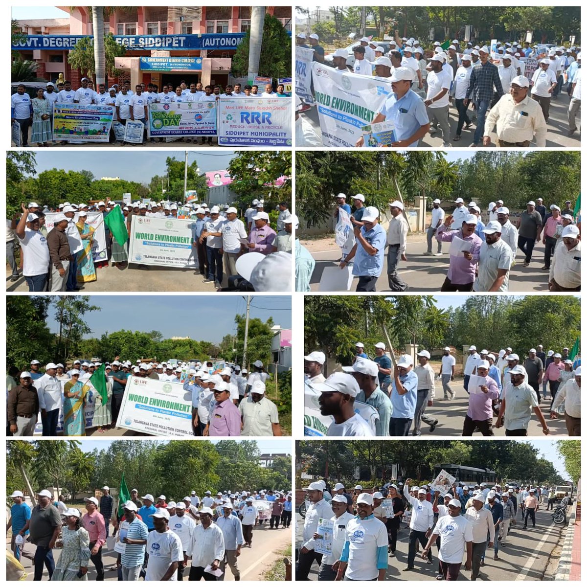 On the occasion of **World Environment Day* on June 5, Rally  program camp office to Vipanchi  Siddipet town.Municipal Commissioner Sampath Kumar, Sanitary Inspector Sathish garu Vanitha garu ,  ITC wow E sree foundation Cfo Assar garu , Esree team (pcb )siddipet @KTRBRS