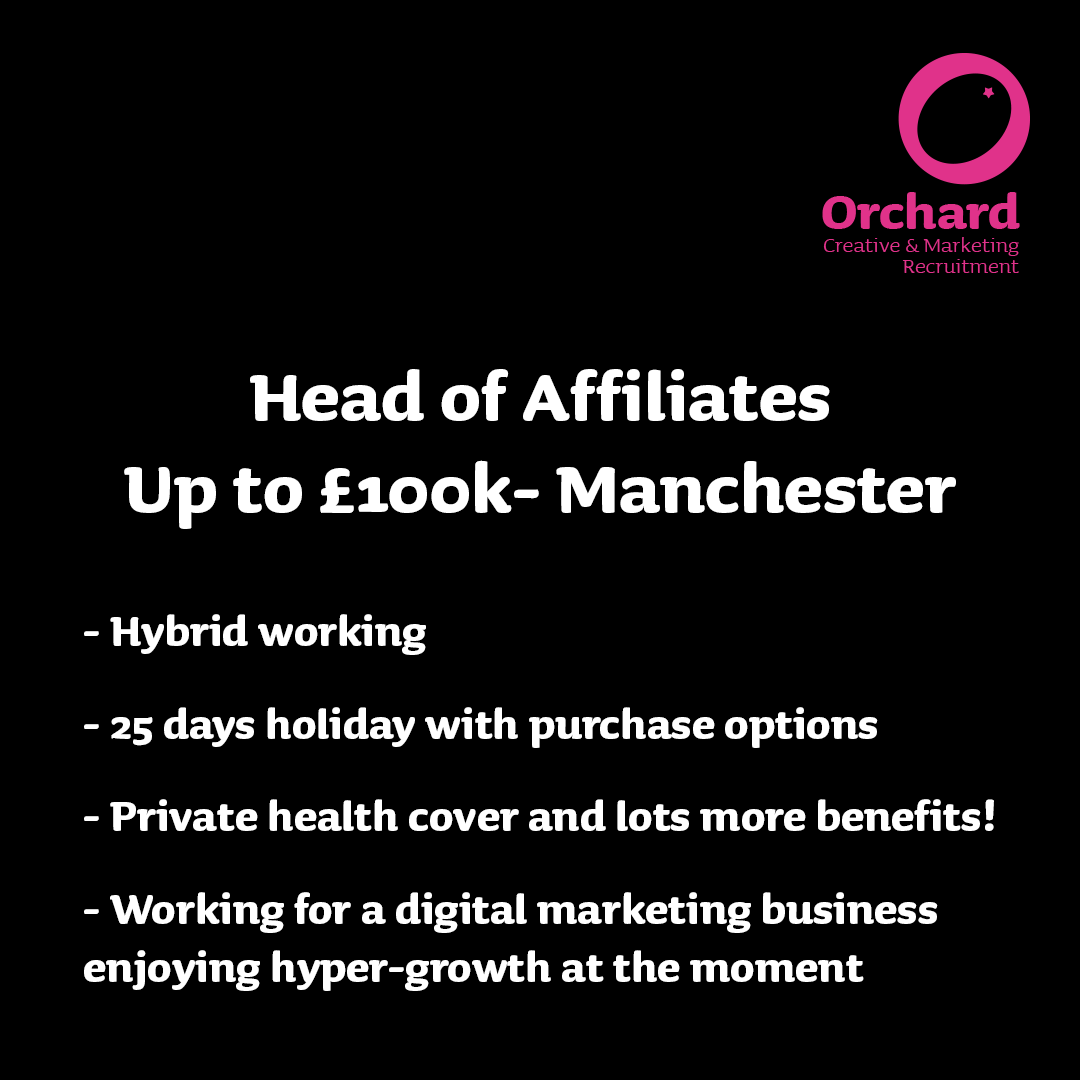 🤩 Head of Affiliates ~ Up to £100k ~ Manchester 🤩 🤩 CRO Manager ~ Up to £70k ~ Manchester 🤩 👉 linktr.ee/orchardmanches… ✅ 25 days holiday ✅ Hybrid working ✅ Great benefits package For more information, follow the link above 👆 #hiring #hiringnow #marketingjobs