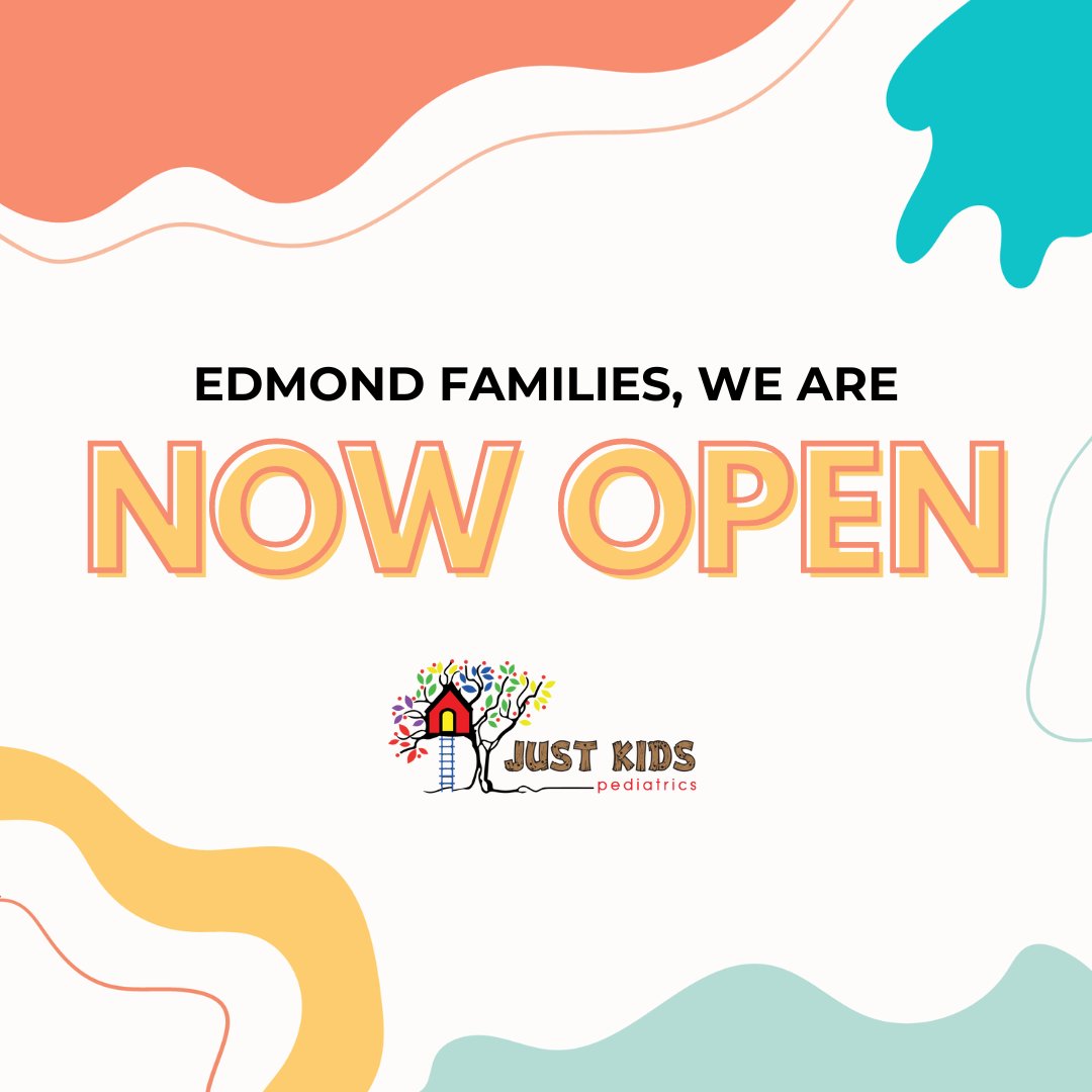 We are open in Edmond! Just Kids Pediatrics is proud to announce we are opening our doors on June 5th. We're excited to provide high-quality care for even more families in our community.

#JustKidsPediatrics #NewLocation #PatientCare