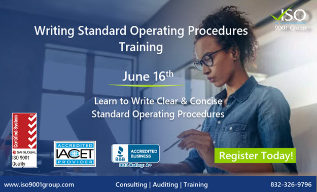 Do you know the importance of sound #SOPs? Attend our #Writing #StandardOperatingProcedures #Training to learn the 5 step #process for #WritingSOPs as well as how to properly introduce &amp; issue an #SOP👉 iso9001group.com/writing-standa…