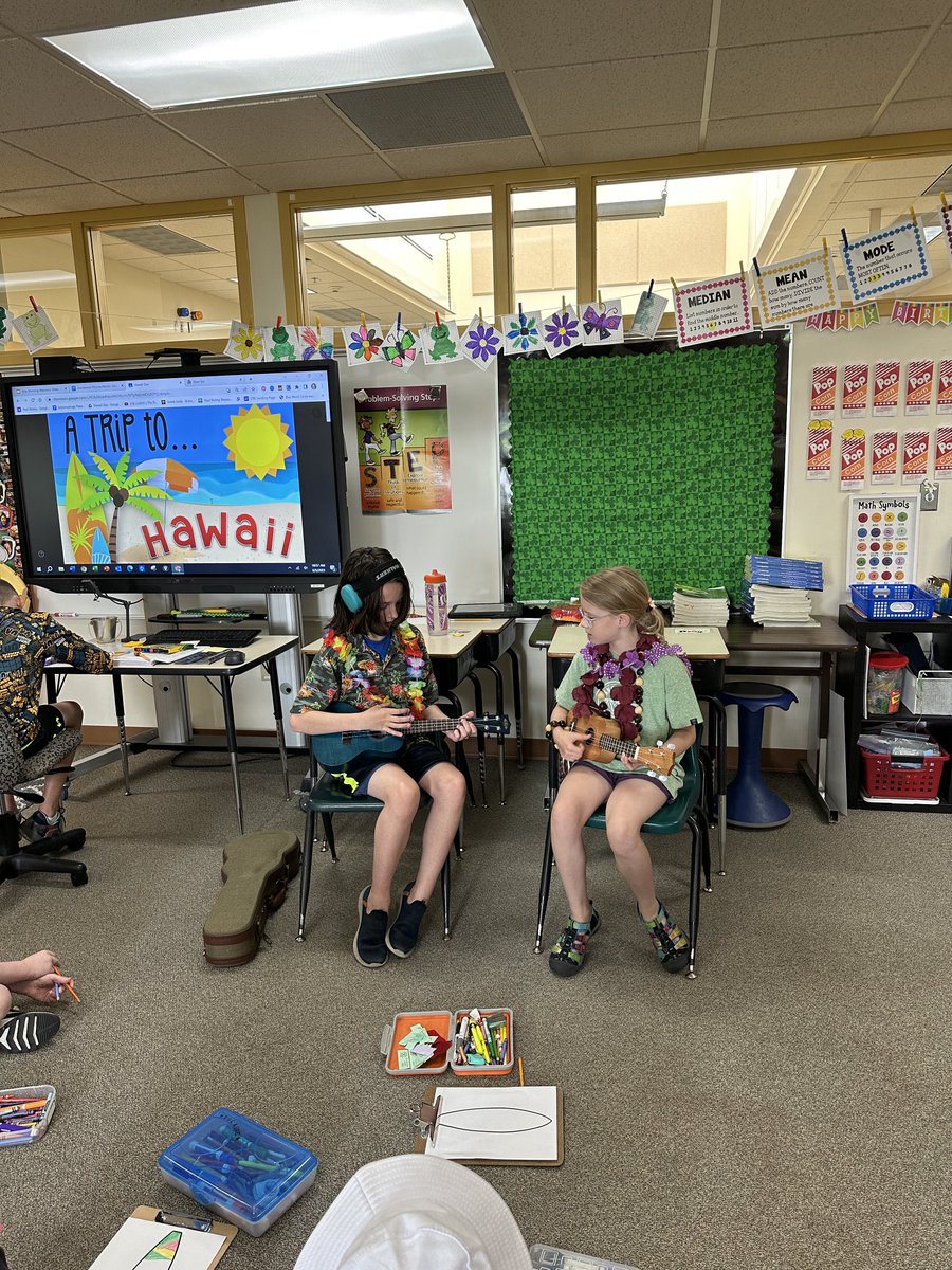 Traveling to Hawaii today with entertainment by our own ukulele players! ⁦<a href="/CloverRidgeElem/">Clover Ridge Elem</a>⁩