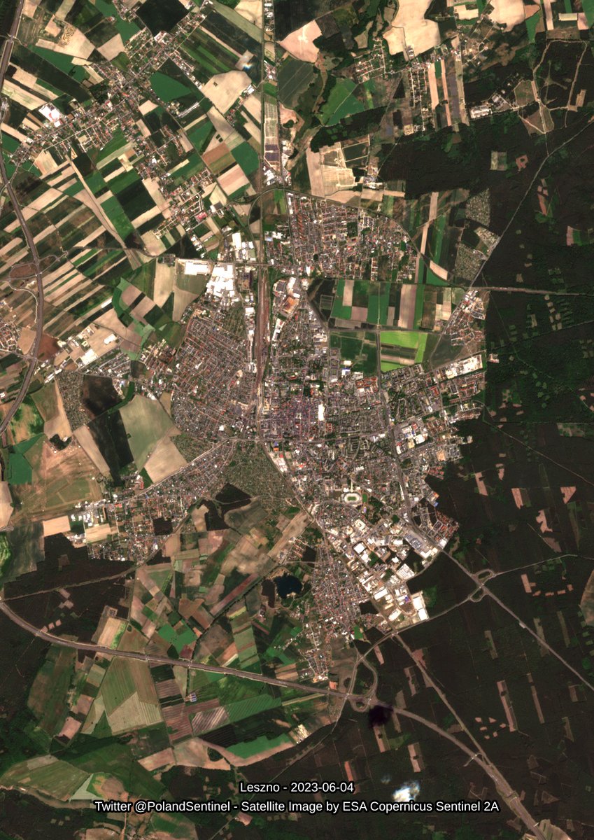 Leszno - 2023-06-04 - Satellite Image by ESA Sentinel 2A - #Poland #SatelliteImagery #Copernicus #Sentinel2