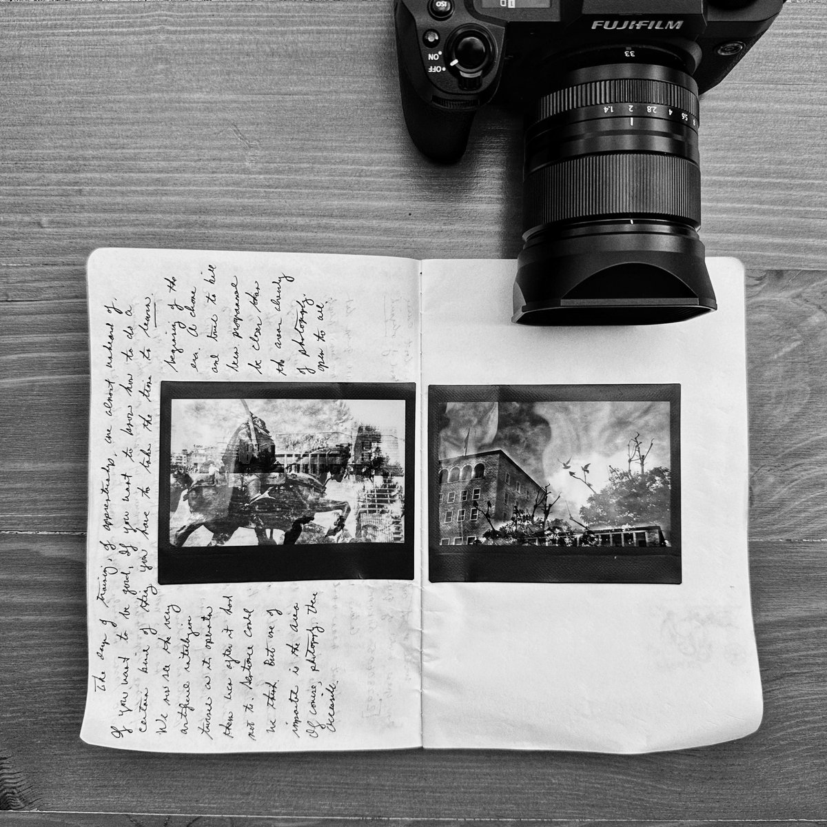 Camera to phone to Instax. Then the pen comes into play. The horrendous handwriting, well, that took a lifetime. #journal. #Albania