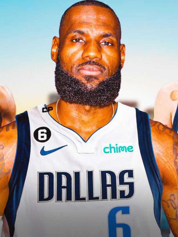 ClutchPoints's tweet photo. Kyrie Irving wants the Mavs to trade for LeBron James to create a Big 3 alongside himself and Luka Doncic, per @ChrisBHaynes. https://t.co/g4RHV4nkgK