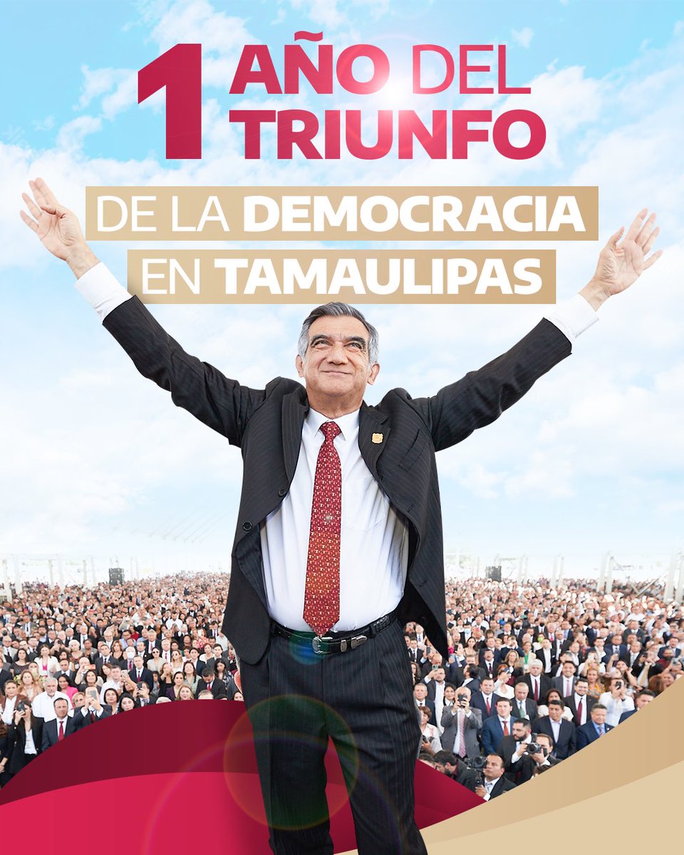 Hoy hace un año #Tamaulipas hizo historia con valentía y honor, al elegir un #GobiernoHonesto y acabar con la tiranía. El pueblo tamaulipeco es ejemplo mexicano de #Democracia, #Valor y #Honestidad. 
Felicidades Tamaulipas.