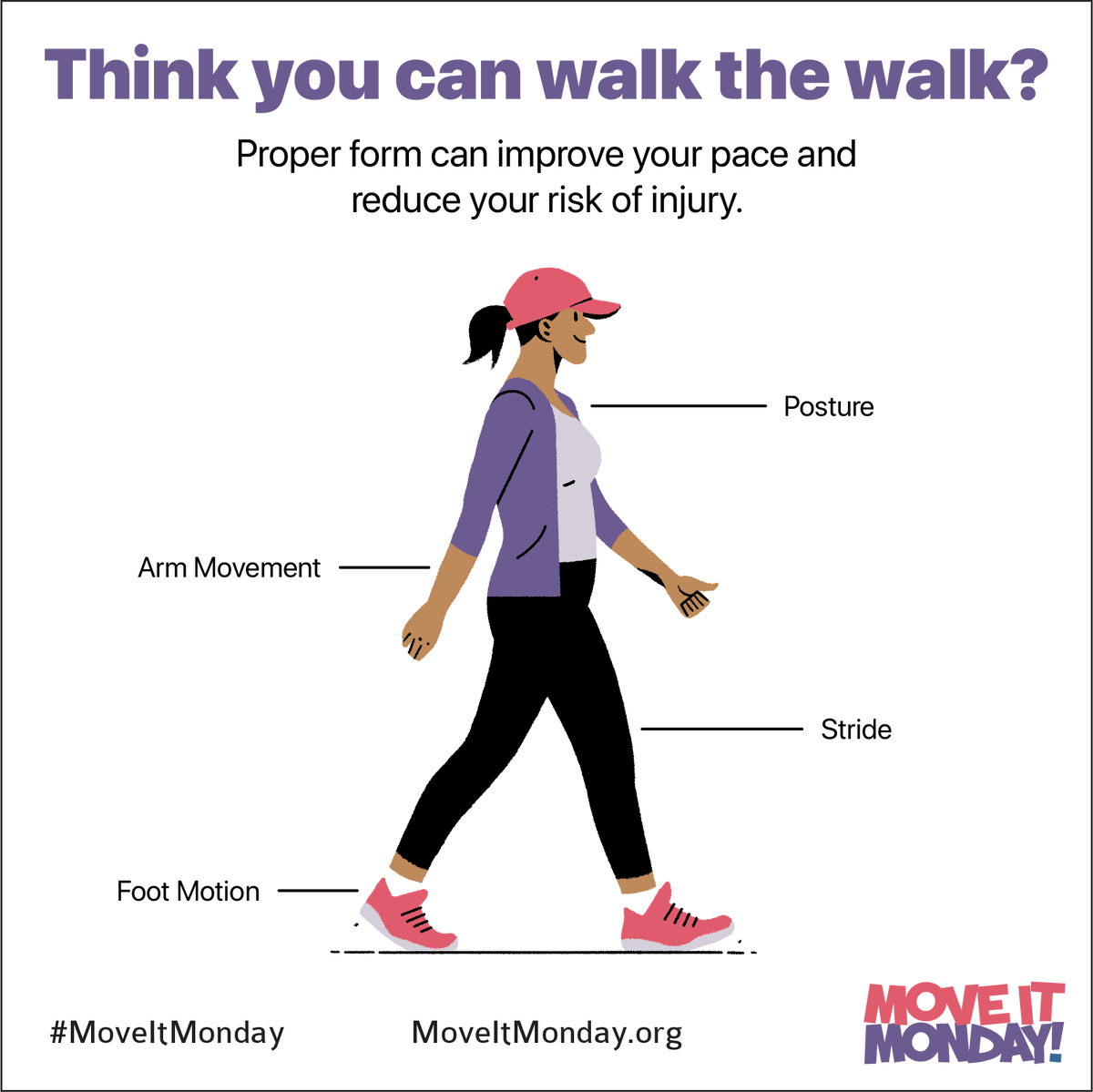 LCHealthDist's tweet image. Just like any other exercise, it is best to walk with proper form to help improve your pace and reduce your risk of injury. Visit the link for tips on how to walk safely and effectively. #MoveItMonday

mondaycampaigns.org/move-it-monday…