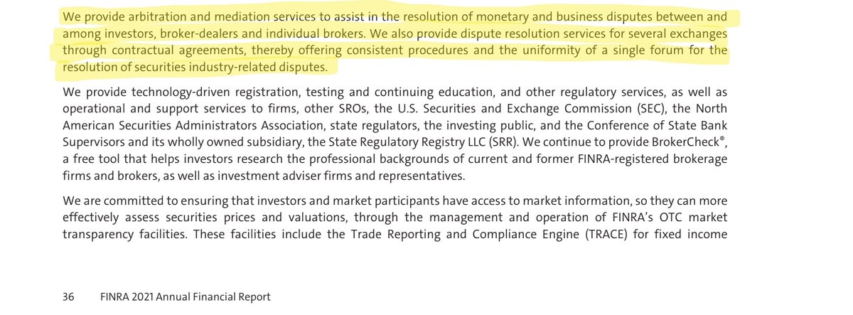 Did you know that part of FINRAs income is from providing arbitration services to brokers and hedge funds? How can you have a fair arbitration when it is being paid for by the actors you believe have acted improperly? Regardless, it appears to be quite lucrative #MMTLP $MMTLP