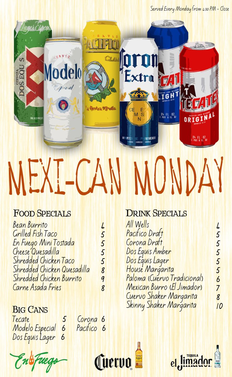 enfuegojon's tweet image. 📣📣📣 Mexi-Can Monday! 📣📣📣 #EnFuego