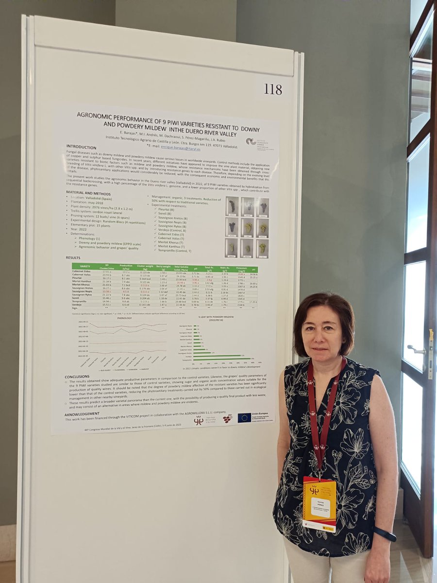 ITACYL's tweet photo. El grupo de investigación en #viticultura de #ITACyL participa en el 44º Congreso Mundial de la Viña y el Vino #OIV, donde presenta comunicaciones relativas a distintos proyectos en materia de #Polisacaridos 
#Varminvid #Varmintec #Viticom #FEADER @CienciaGob https://t.co/c0ZO5Mq5vV