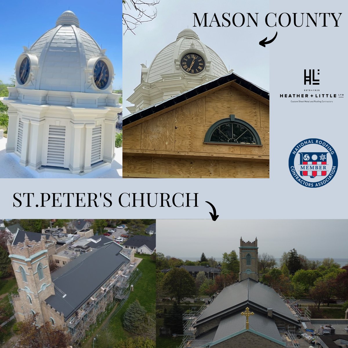 Day 2 of #NationalRoofingWeek ! Share photos showcasing your company’s signature residential and commercial projects.

#cahp #aia #heatherandlittle #copperroofing #nrca #heritagerestoration #heritagebuildings  #nationalroofingweek #SMACNA #OAHP #APPRESERVATION #signatureprojects
