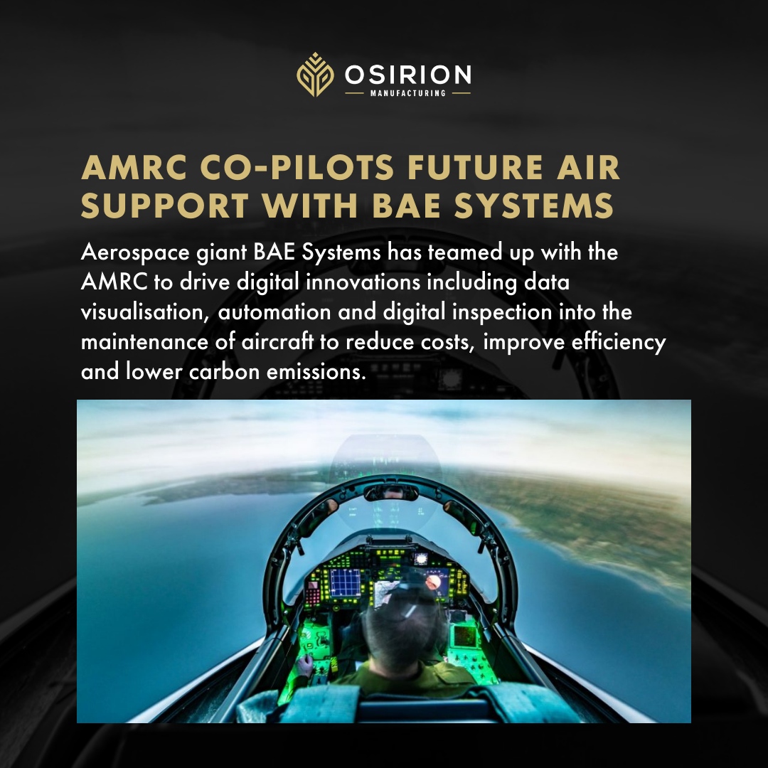 Sky's the Limit: BAE Systems and AMRC Join Forces to Soar into a Sustainable and High-Tech Future of Aircraft Maintenance!

Check this out: amrc.co.uk/news/amrc-co-p…

#ManufacturingAwareness #Education #OsirionMfg #DataDriven #ProcessImprovement #DataAnalytics #Production