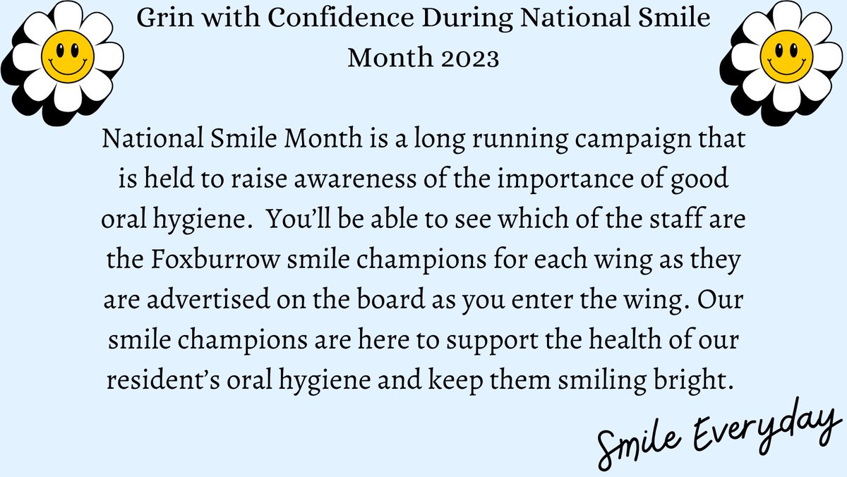 National smile month continues.