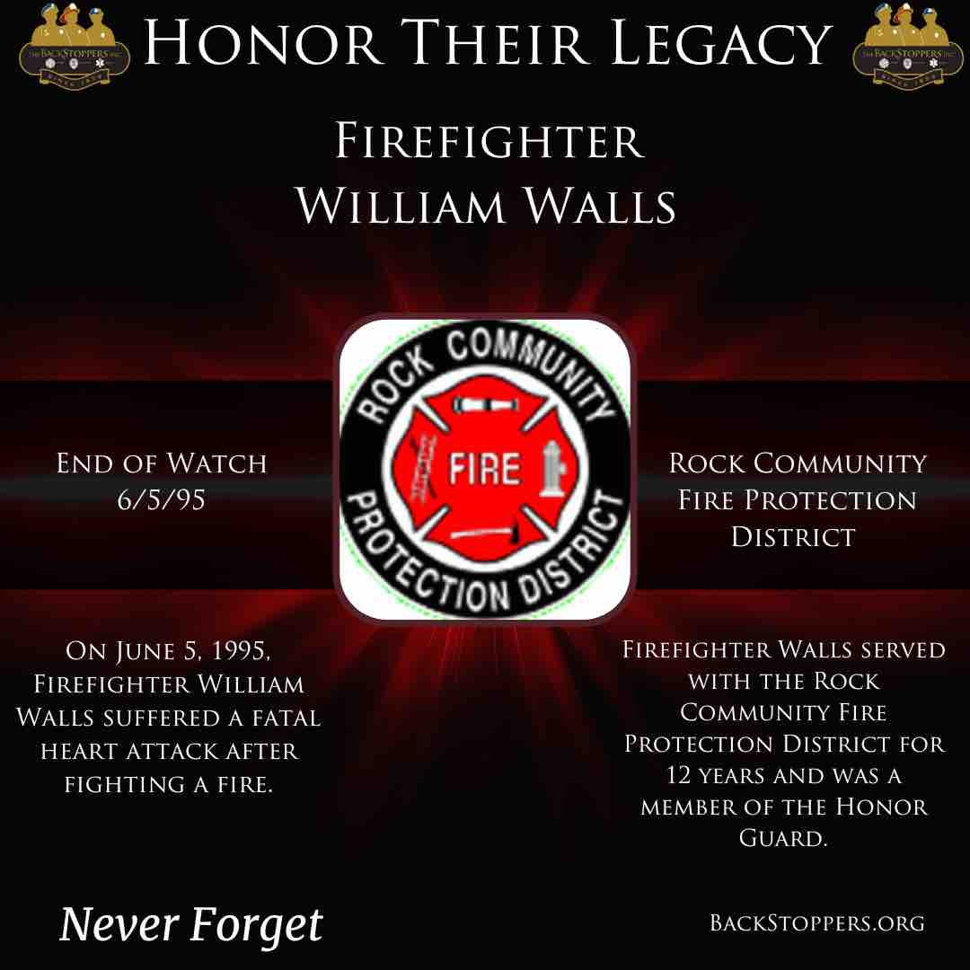 We will never forget Firefighter William Walls who made the ultimate sacrifice on June 5, 1995. Today we pay honor and respect to the life and memory of Firefighter Walls. #NeverForget