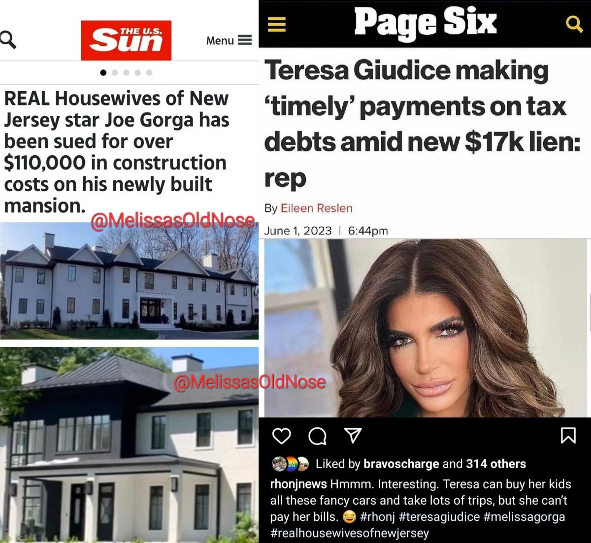 The same people who rag about Teresa traveling while paying her tax lien are the same ones who will praise the Gorgas redone new home while not paying their lawsuits! #RHONJ