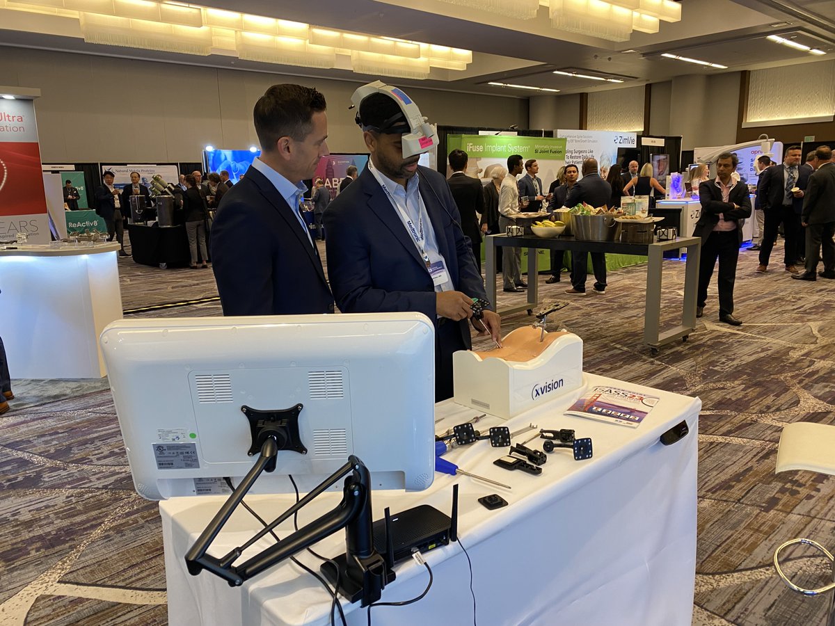 augmedics's tweet photo. Successful #ISASS23 in the books! Loved seeing the excitement for #xvision and all the discussion around how #augmentedreality navigation continues to push the boundaries of innovation for spine surgeons. Thanks to everyone for stopping by! #augmedics @ISASSorg https://t.co/4h9UQBZjsT