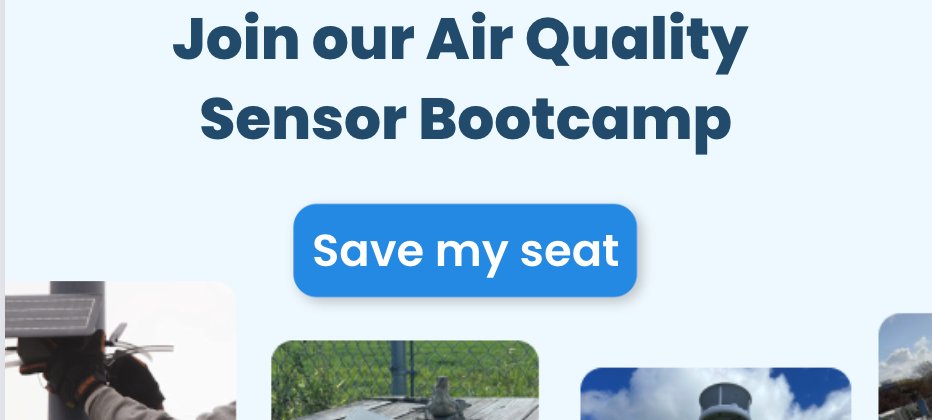 JoinClarity's tweet photo. 2 days left to register for our #airquality Sensor Bootcamp — an educational workshop designed to equip you with the knowledge and skills you need to effectively use air quality sensors. Save your seat: https://t.co/j3AeurlVnn #bootcamp #AirPollution #airqualitymonitoring https://t.co/c4yoBxX843