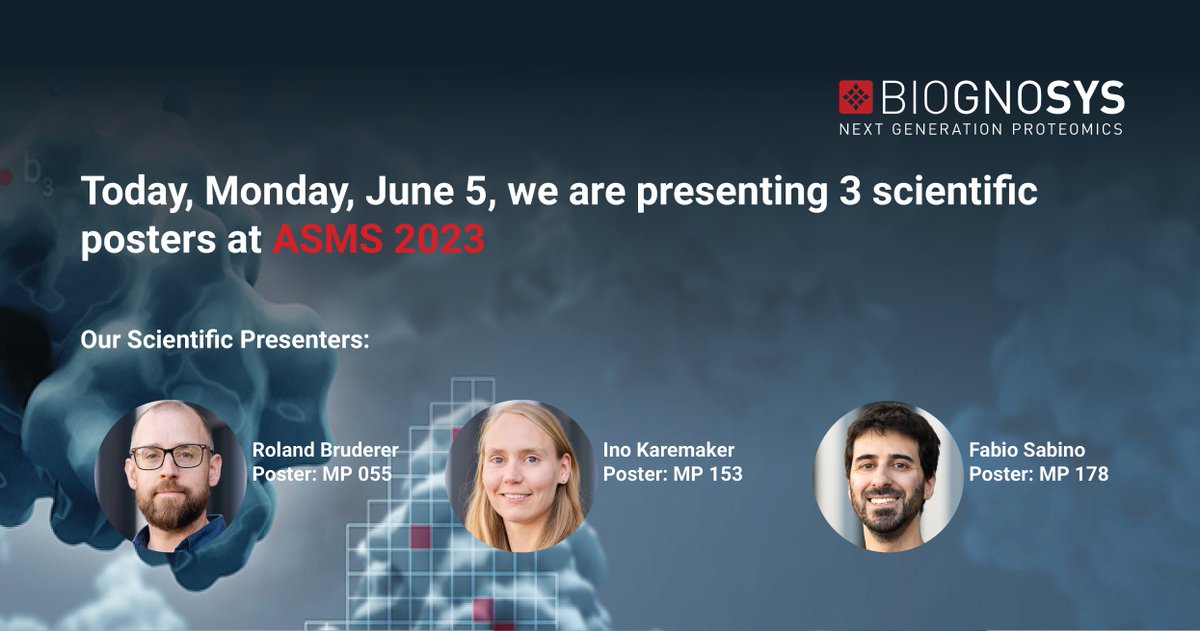 biognosys's tweet photo. Today at #ASMS2023, we are presenting 3 posters highlighting applications of our #TrueDiscovery and #TrueTarget platforms. Discover the abstracts here: https://t.co/T46vJ8XOmU https://t.co/R2yGsw9hLk