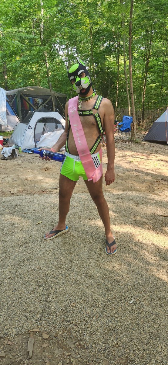 pupZeno's tweet photo. Can't believe I won second place at the swimsuit contest at camp buckwood it was a super fun weekend and got booze for free for winning 😂

#gay #pup #campbuckwood #pupplay #furry #gear #bdsm https://t.co/pX3Vi6W31v