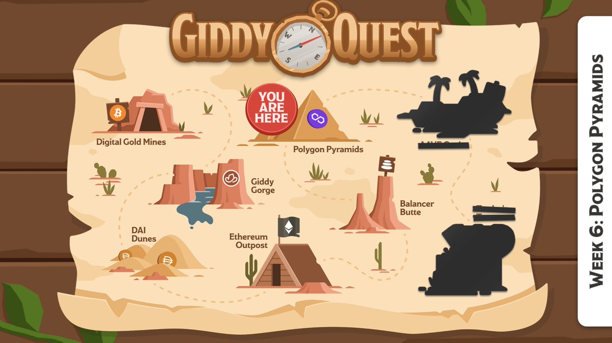 Giddy Quest Week 6: 'Polygon Pyramids'  

📜 Quest: Giddy is #PoweredByPolygon. Comment one reason the Giddy team chose Polygon as their first supported chain.

💰 A selection of commenters will split this week's loot!

🚨 Retweet + Include your Giddy QR code to receive rewards.
