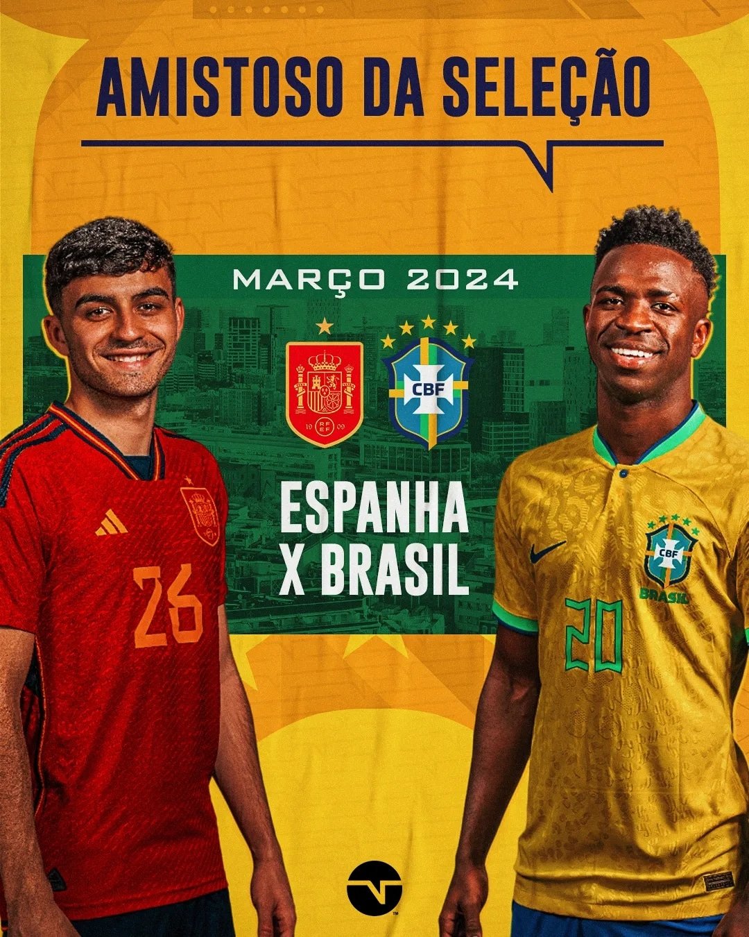 TNT Sports BR on X: Duelo de campeões mundiais! 🇪🇸⚔️🇧🇷 A Federação  espanhola anunciou o amistoso entre Espanha x Brasil no próximo ano! Jogão,  tá?!  / X