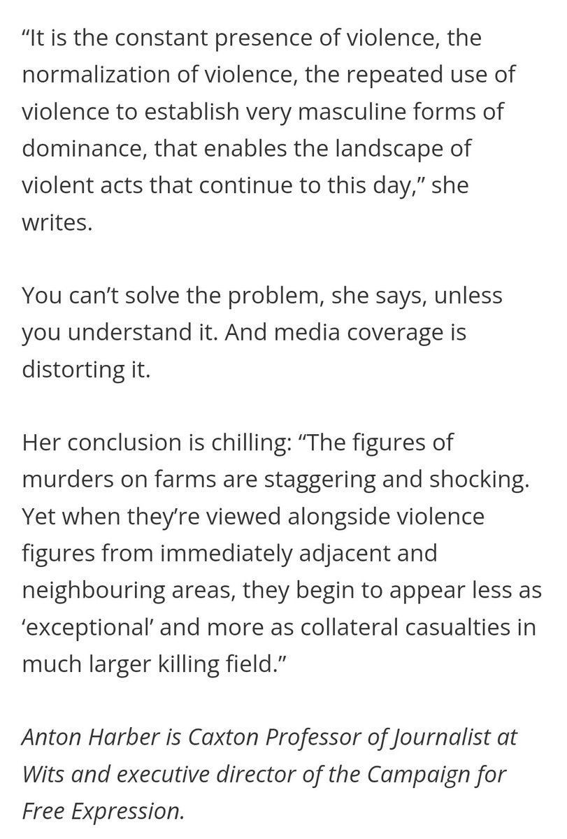 @fevertree_mc @IanCameron23 wits.ac.za/news/latest-ne…

There is no conspiracy. You can't live in a country that is violent in its very nature and think that you'll escape it based on your race or occupation.

We need to deal with violence as a whole. Not just certain types of violence.