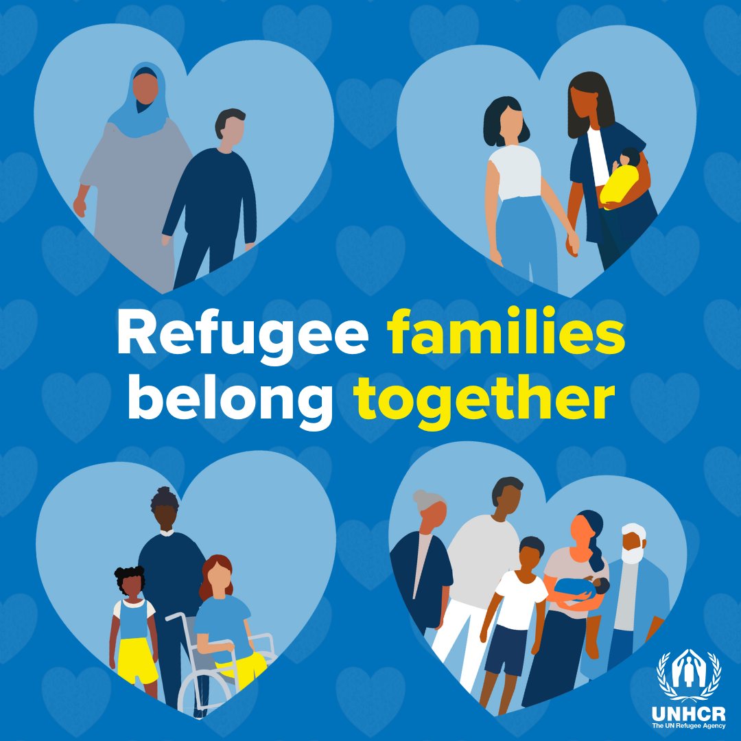 Wherever they may come from,
however they may look like,
whether they were born into it,
or chose to be one,

refugee families belong together, just like every family. 💙