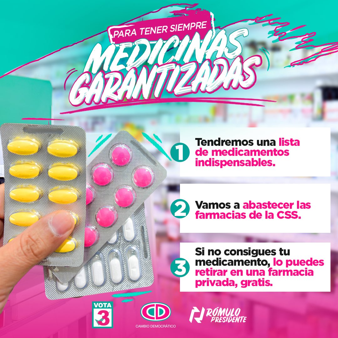 romuloroux's tweet photo. Conoce nuestro plan de #MedicinasGarantizadas, donde busques tendrás tu medicamento. #LoBuenoViene #CambioDemocrático #Vota3 https://t.co/MM6tceTSp3