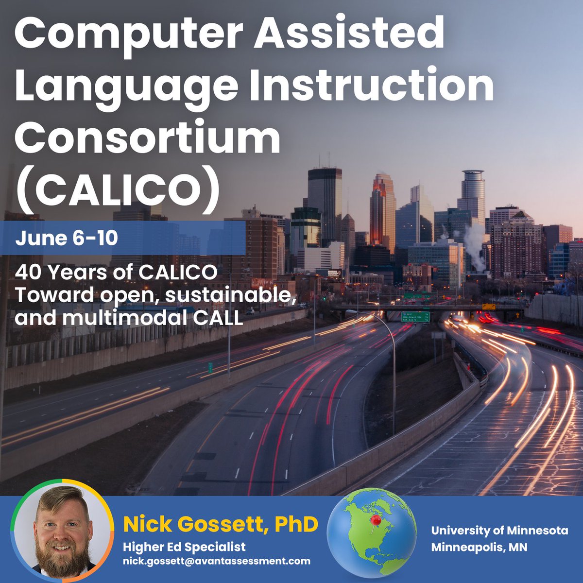 This week in Minneapolis: Higher Ed Specalist Nick Gossett, PhD will be at #CALICO2023! You won't want to miss Nick's session, "Assess and Expand: 5 Steps to Developing Pathways to Benefit All" Thursday at 2:45 p.m. More details can be found in the Whova app. #CALICO23
