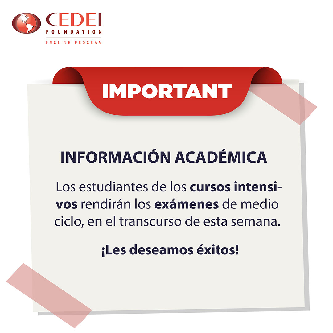 ✅Revisa información académica importante para esta semana,📚 aquí.🤩

 #cedei #informacionimportante #clasesdeingles #cuenca