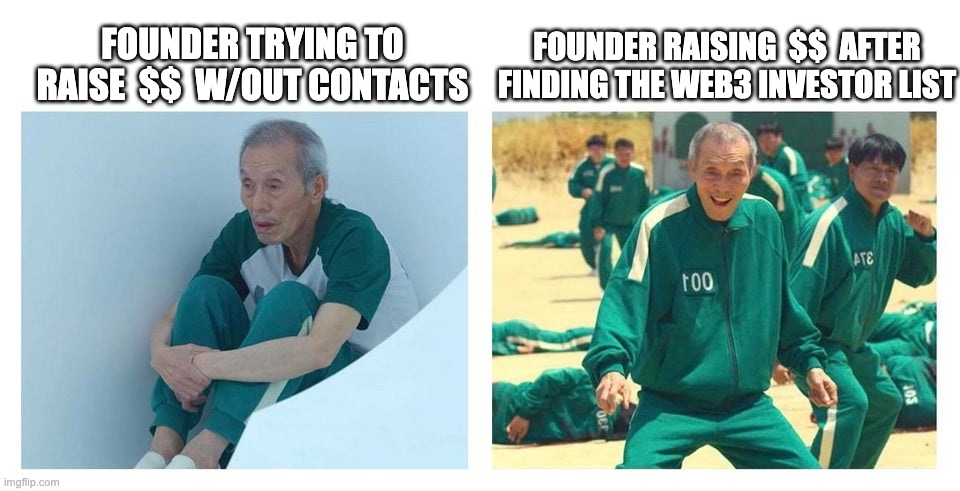 Are you a #web3 startup raising 💰 &amp; need more #VC leads?

We feel your pain &amp; are here to help. We collected 6K+ web3 investor names/emails. Now we want to share it w/ you!

The ultimate web3 investor list—delivered via our tech in a web3-native way.
web3investors.xyz