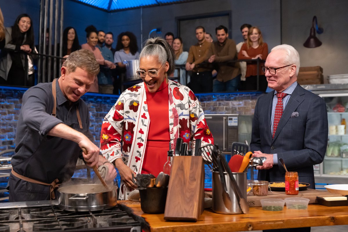 Look at this dream team! 😍 @TimGunn and @carlahall are donning their best outfits and preparing to #BeatBobbyFlay! Get the first look at what's ahead for @bflay, NEXT @ 9|8c.