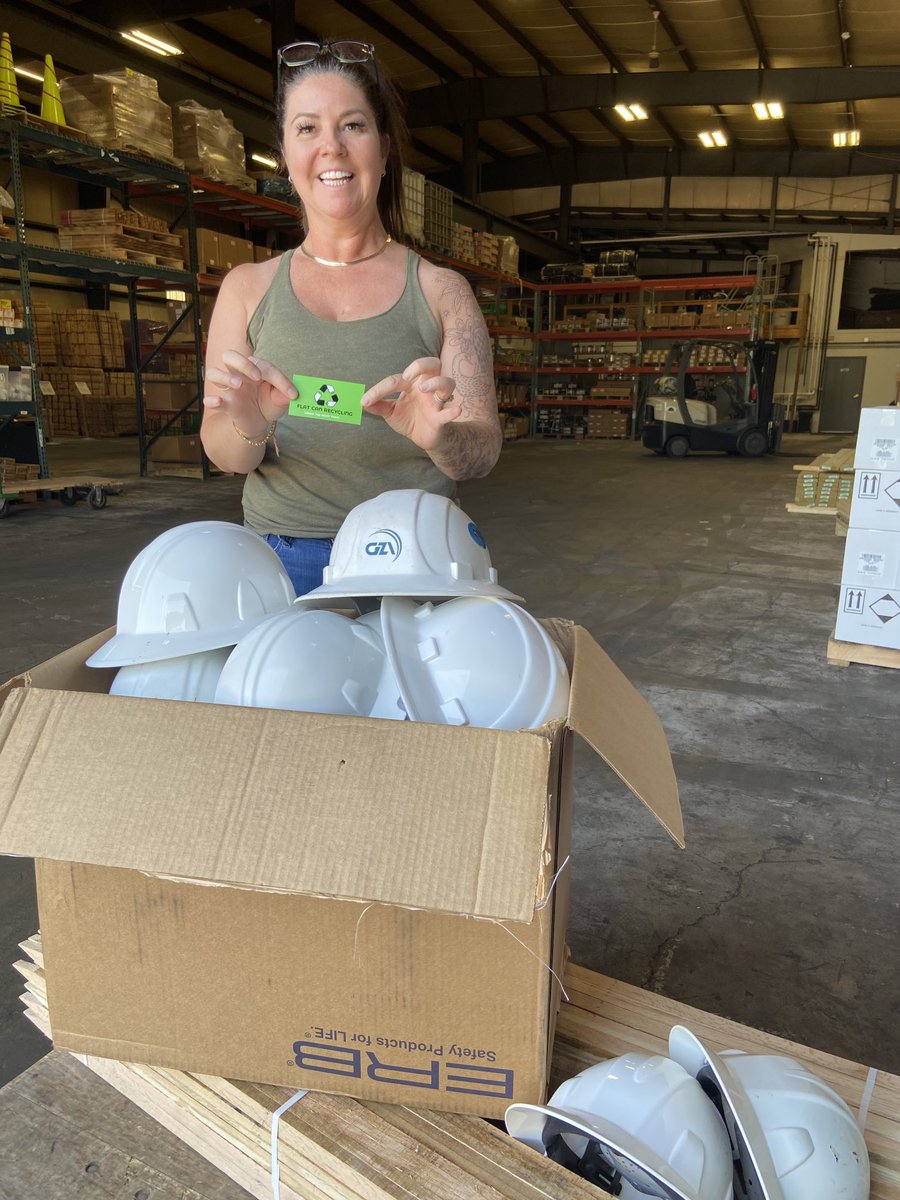 Today was the day that I met an amazing person, Kathryn Gordon, President of @FlatCanRecycling. Her company recycles hardhats and other items that most companies don’t take. They are in Elburn and I highly encourage you to take your hard hats, safety vests, and styrofoam to her!