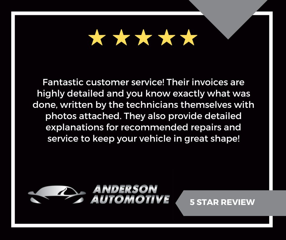 Anderson_Auto's tweet image. 🌟🌟🌟🌟🌟

#automotive #autorepair #reviews