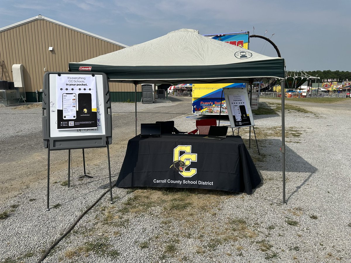 CarrollSchoolsK's tweet photo. Come on out to the Carroll County Fair tonight and learn about the new Carroll County School District app and website! Complimentary app installation will be provided!
#CCPanthers #CCTopTen https://t.co/77WVrue8nC