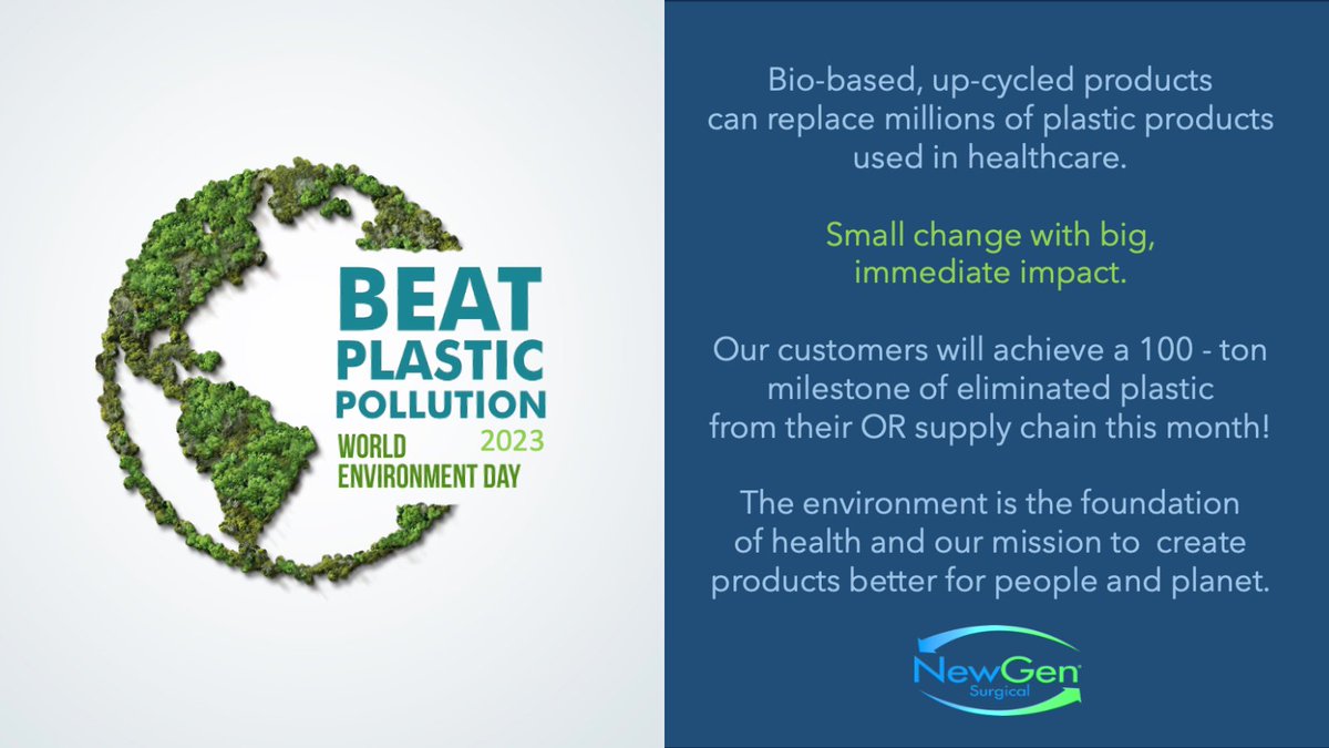 NewGen Surgical (@newgensurgical) on Twitter photo #BeatPlasticPollution, at the core of our founding mission. Addressing plastic in the healthcare sector #WorldEnvironmentDay critical for health of people & the planet. Solutions include bio-based, upcycled materials for immediate impact. <a href="/HCWHGlobal/">HCWH - Global</a> <a href="/HCWithoutHarm/">HCWH - US & Canada</a> <a href="/BioPreferred/">BioPreferred Program</a> #BeatPlasticPollution, at the core of our founding mission. Addressing plastic in the healthcare sector #WorldEnvironmentDay critical for health of people & the planet. Solutions include bio-based, upcycled materials for immediate impact. <a href="/HCWHGlobal/">HCWH - Global</a> <a href="/HCWithoutHarm/">HCWH - US & Canada</a> <a href="/BioPreferred/">BioPreferred Program</a>