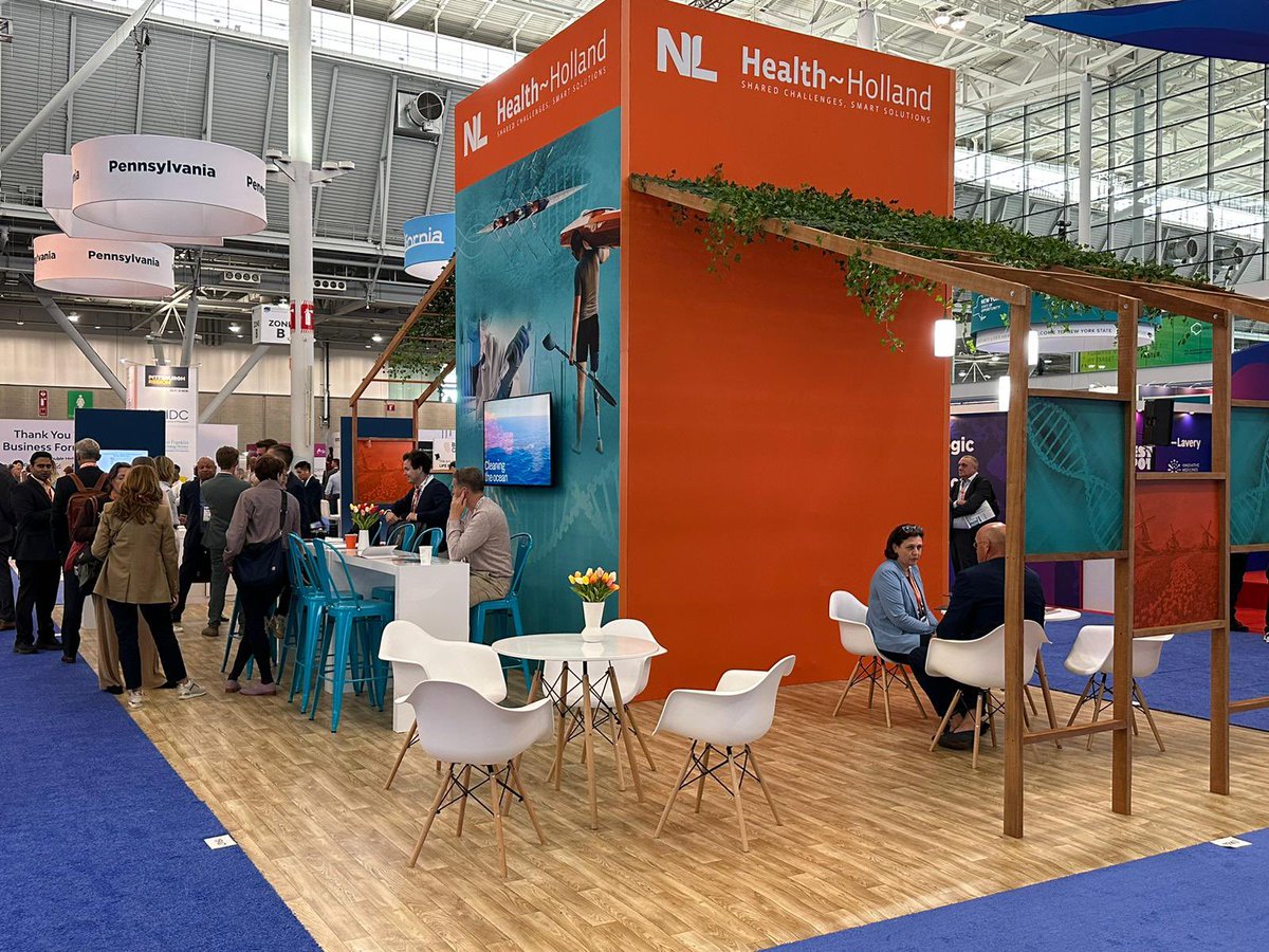 The @HealthHolland Pavilion at #BIO2023 is OPEN! 🎉 Meet the 🇳🇱 delegation & drop by the exhibition floor - we’re located at 📍 Booth 1947! 🔬🧬 #NLatBIO2023