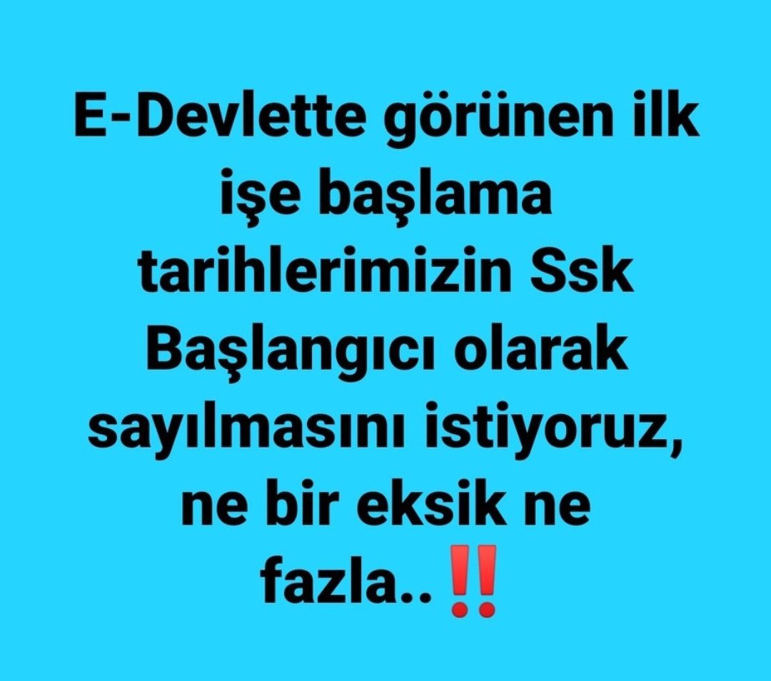 Hakkımız olanı istiyoruz 
Çıraklık Staj girişimiz Sgk başlangıcı olsun 
Bitsin bu mağduriyet !!

 #ÇırakVeStajyer3308eTakıldı