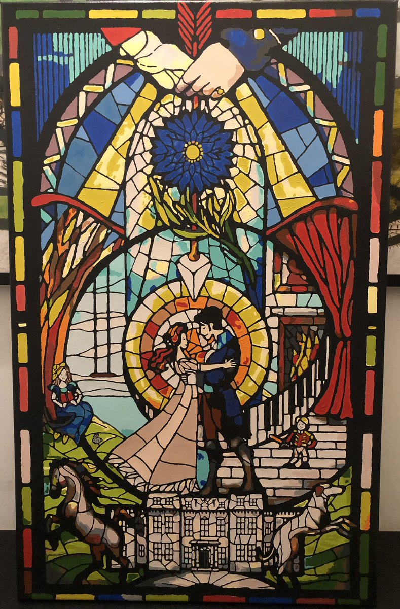 36 days. 30 colours. About 2200 lines.
I’ve just materialised <a href="/crysrensmith/">Crystal Smith</a>’s magnificent “stained-glass”.
It was a kind of miracle to watch how everything manifested step by step ✨
[I took the liberty to add smth else to the composition😽]

#Sanditon #Heybourne #SanditonS3