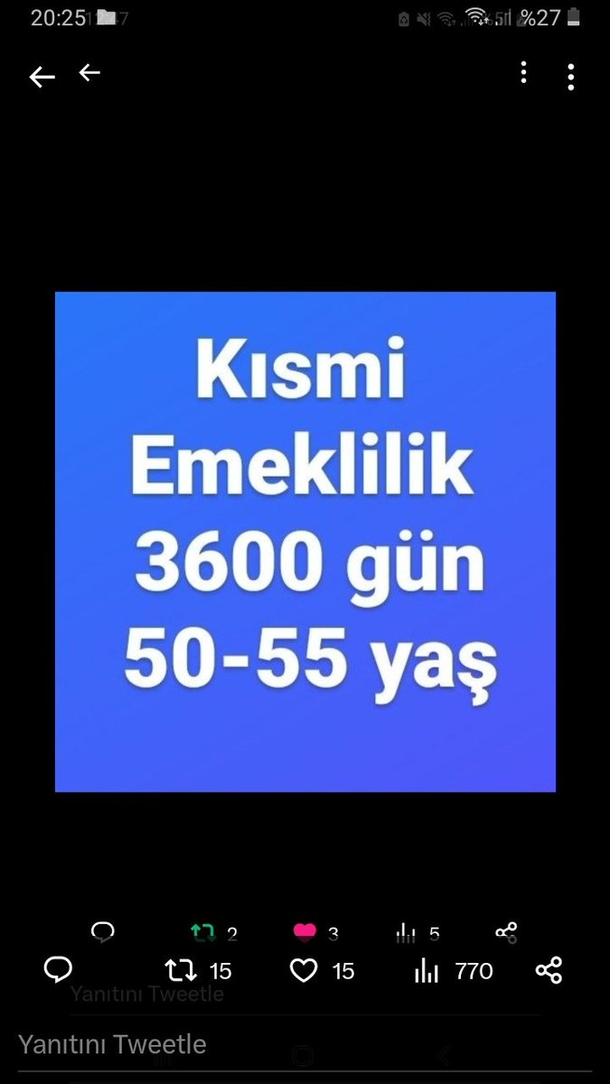 NerminKoroglu52's tweet photo. #İlkİş5BinveKısmiOlmalı Eyt de yaş şartı kalktıysa kısmi emeklilik neden yaşa takılmaya devam ediyor. Pirim tam ,yaş tam problem ne ???@RTErdogan 
@dbdevletbahceli 
@ErbakanFatih  @Vedatisikhantr @Akparti https://t.co/fJ6vbetvTL