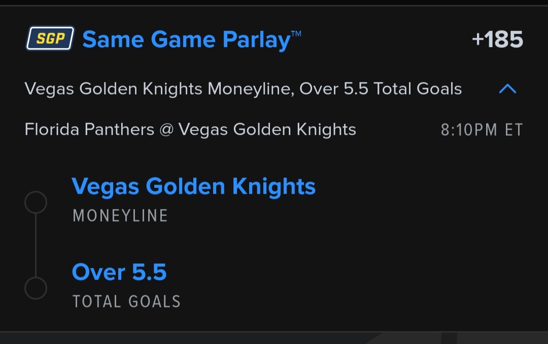 NHL Parlay for the night!!! Who are you rooting for?

#VegasGoldenKnights #GoKnightsGo #KnightUp #VegasHockey #NHLKnights #FearTheKnight #GoldenMisfits #KnightNation #KnightStrong #GoldenKnightsNation #KnightTime #VegasBorn #StanleyCupBound #NHLPlayoffs #SinCityHockey