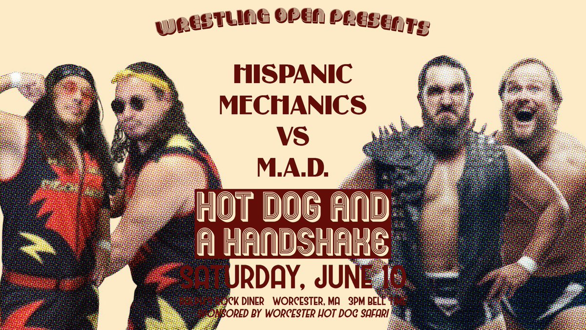 This Saturday we’re pulling up for a Hotdog, a handshake, and a party! 🎉🎊🕺🏻🕺🏻🎊🎉
.
.
.
.
.
.
#hispanicmechanics #A2B #teamadams #Wrestlingopen #aew #wwe #wrestling #prowrestler #wrestlingprowrestling #wrestlingislife #professionalwrestling #follow #goals #explore #goodvibes